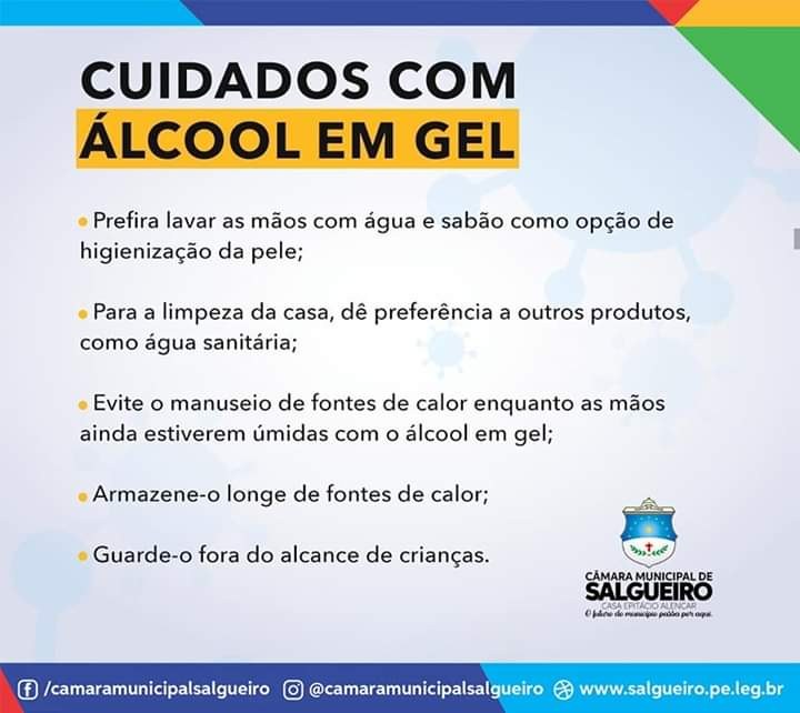 Cuidados com o álcool em gel