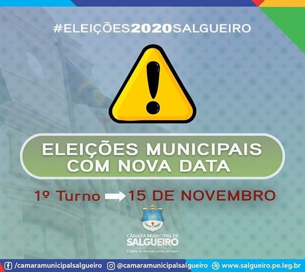 Divulgada novas datas e prazo para eleição 2020