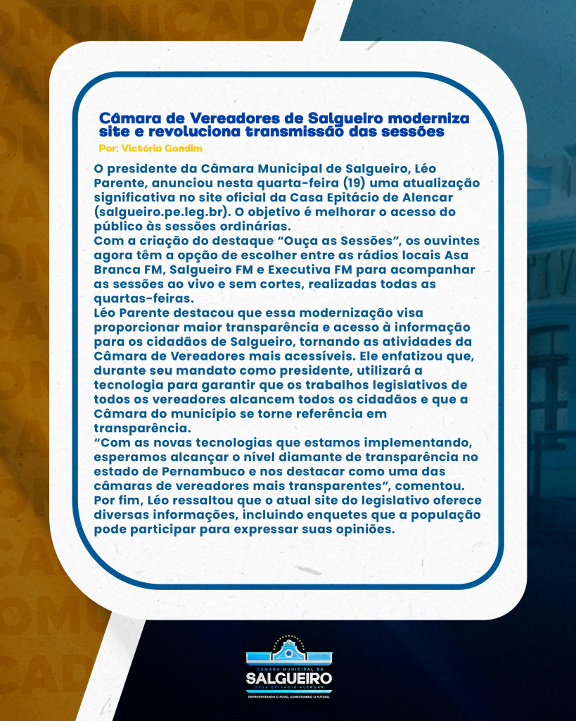 Modernização do Site da Câmara