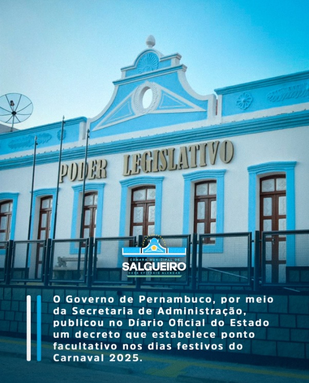 Ponto facultativo nos dias festivos do Carnaval 2025