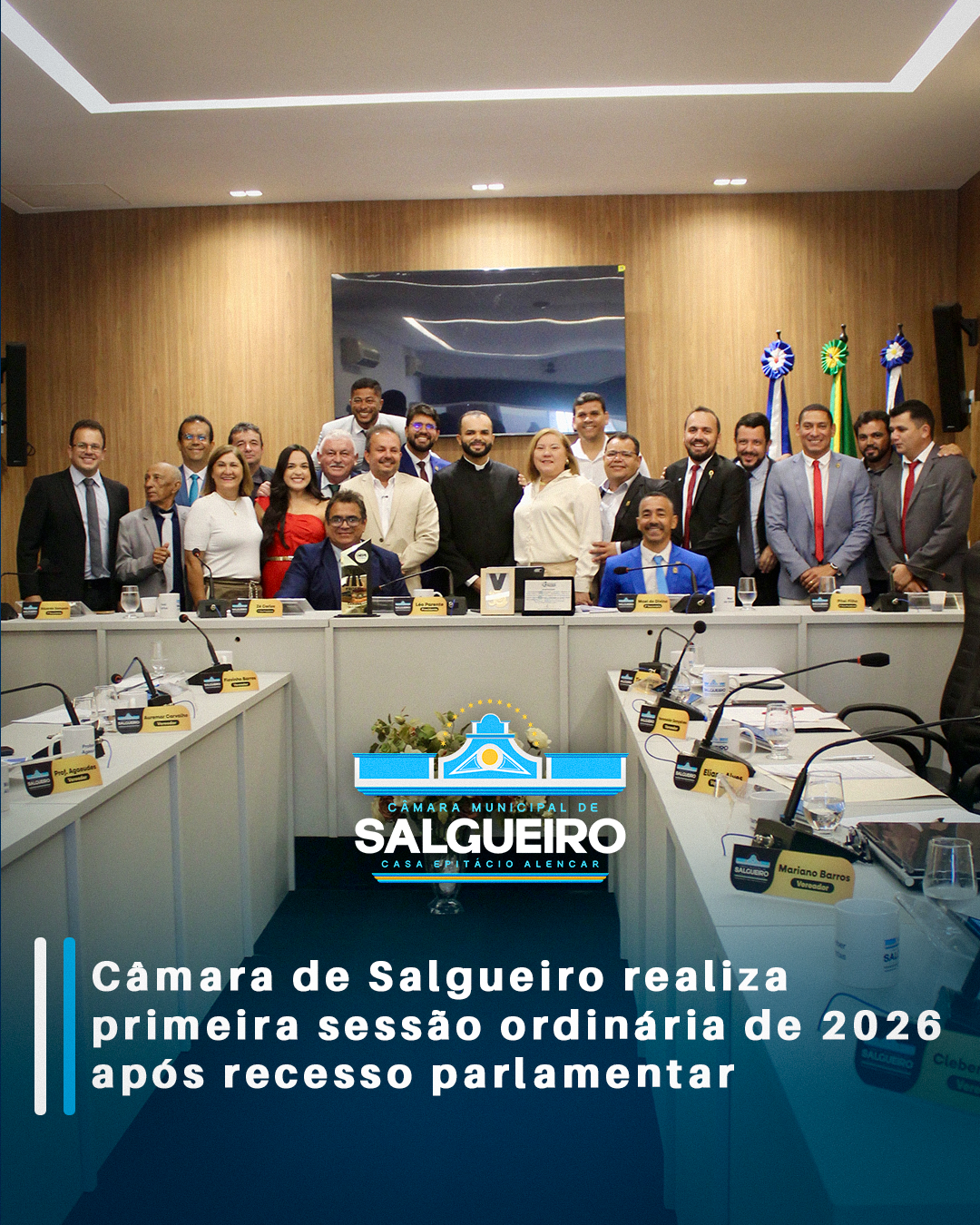 Câmara de Salgueiro realiza primeira sessão ordinária de 2026 após recesso parlamentar